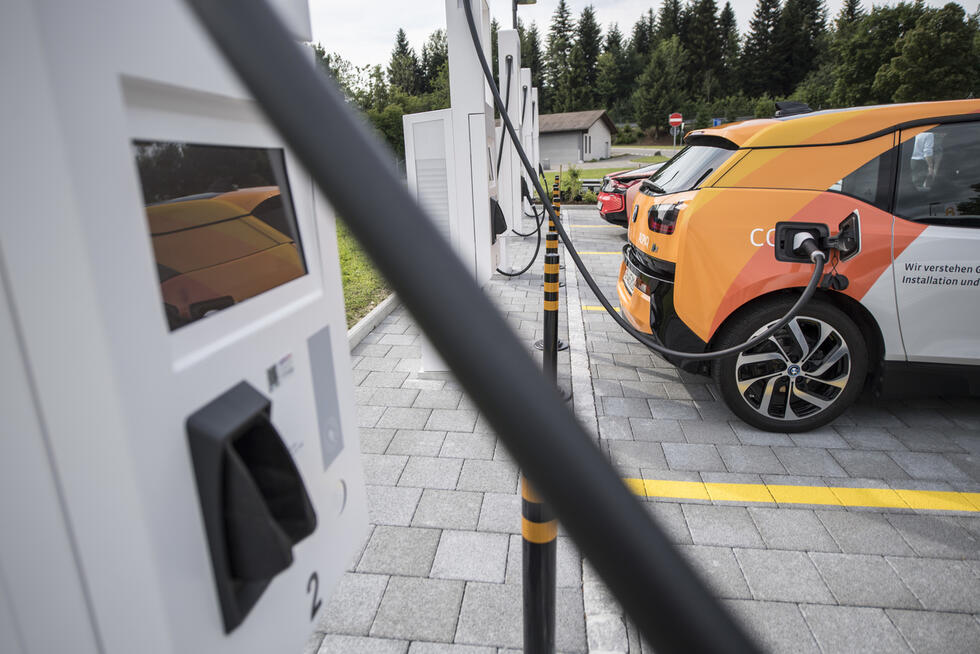 Electric car at the charging station