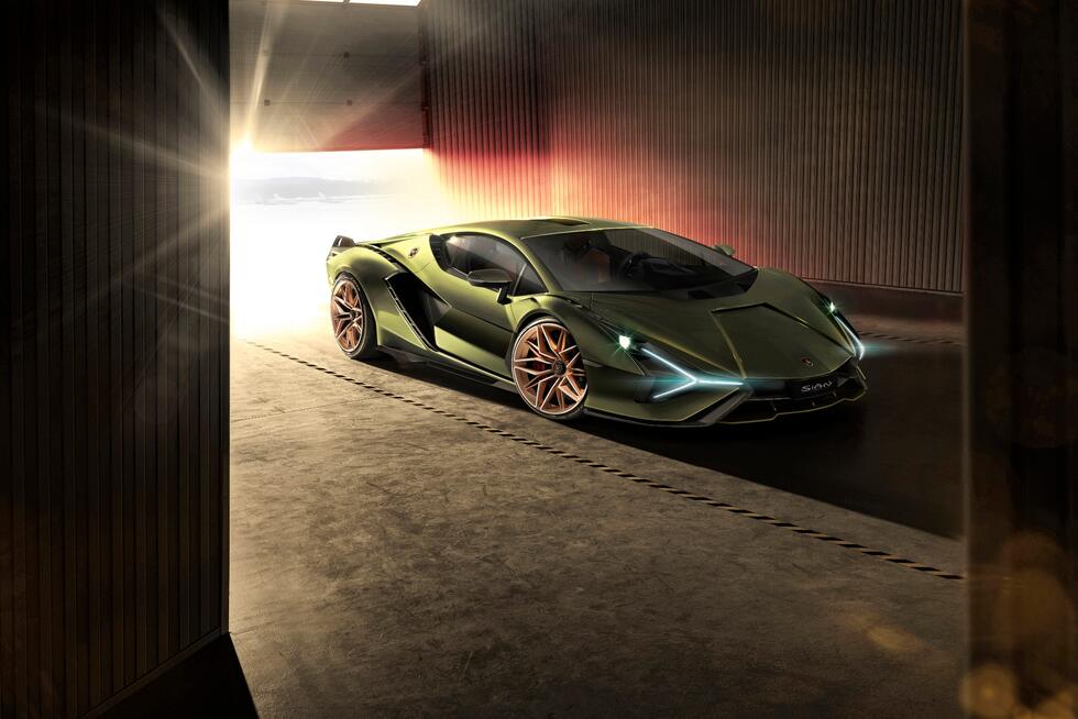 Front view of the Sian Lamborghini