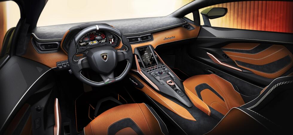Interior of the Sian Lamborghini