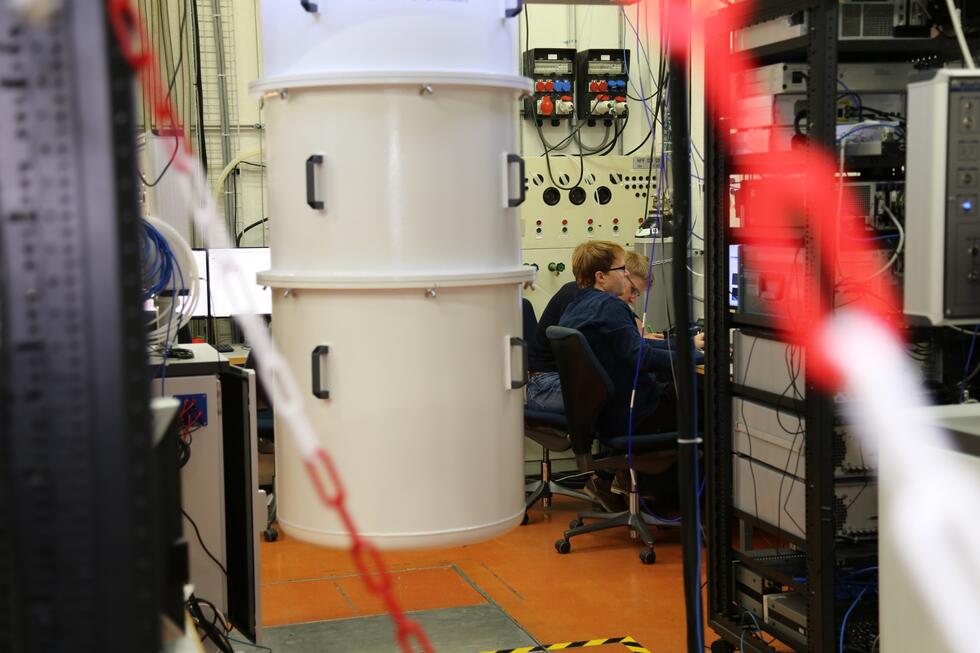 People working at a quantum computer laboratory