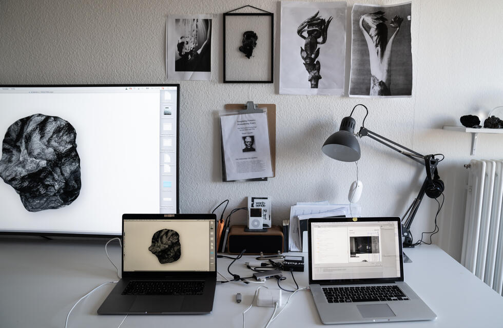 Workplace of Esther Hunziker in her studio