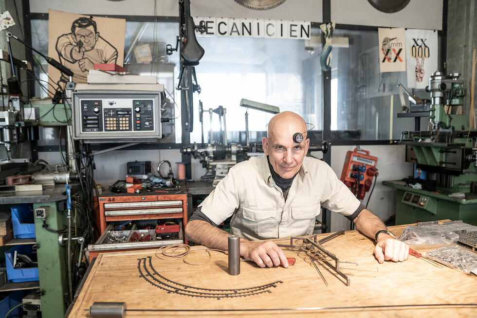 Martin Fischer at work in his workshop