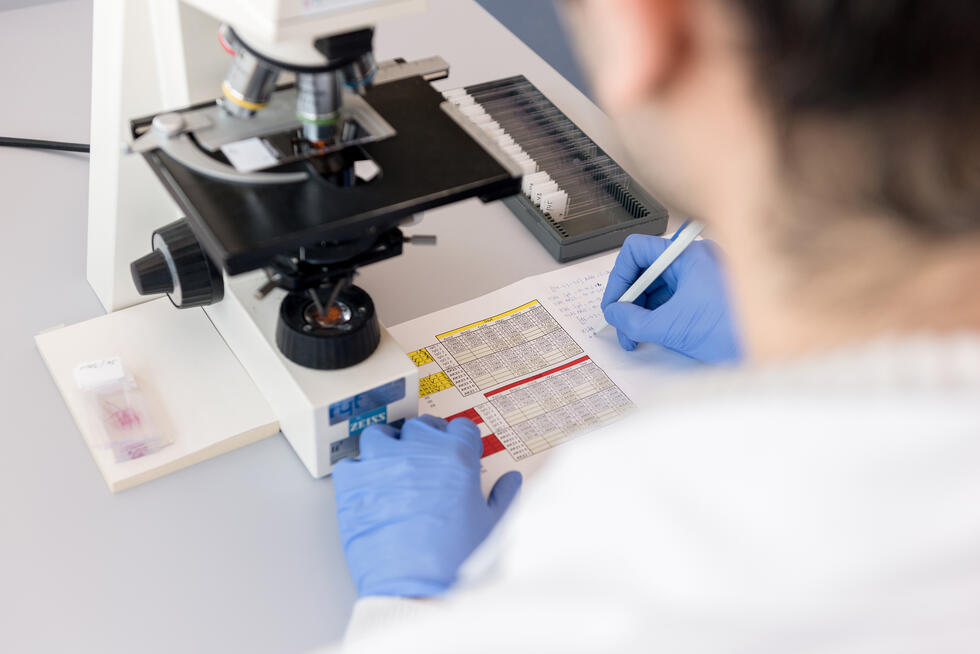 A symbolic image of a laboratory session in the inselspital berne