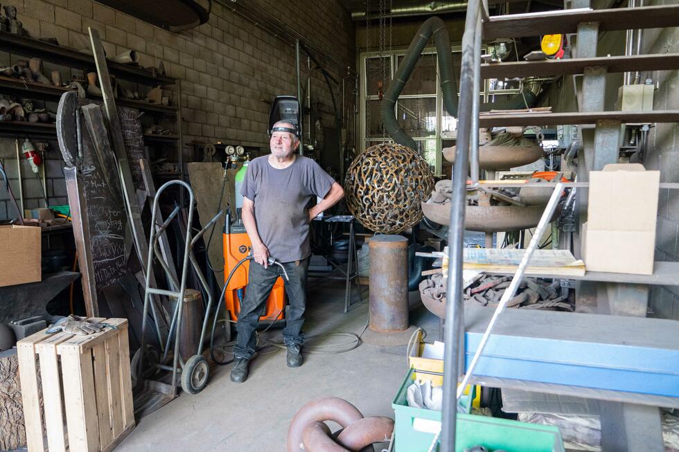 Heiko Schütz in his garage