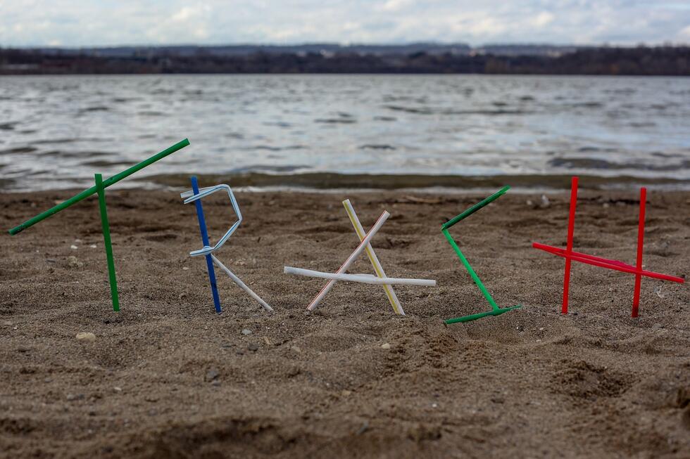 Garbage on a beach