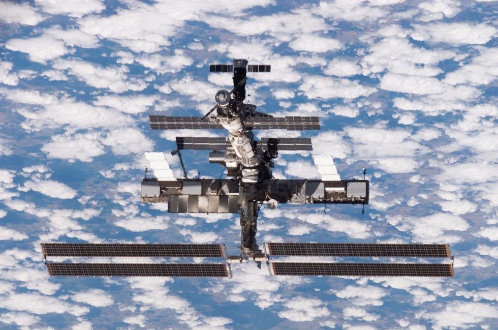 The ISS space station in space