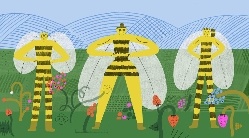 Illustration of bees by Irene Servillo