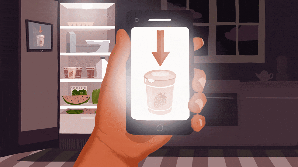 The smart refrigerator has become reality. Illustration by Priska Wenger