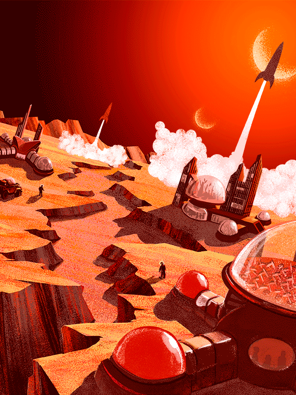Illustration "is there life on mars?" by Ryan Sanchez