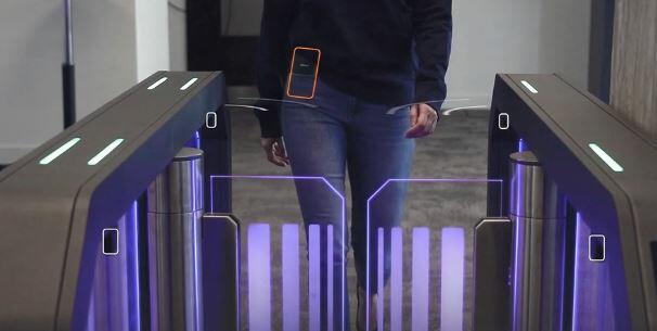 Person walking through a security control