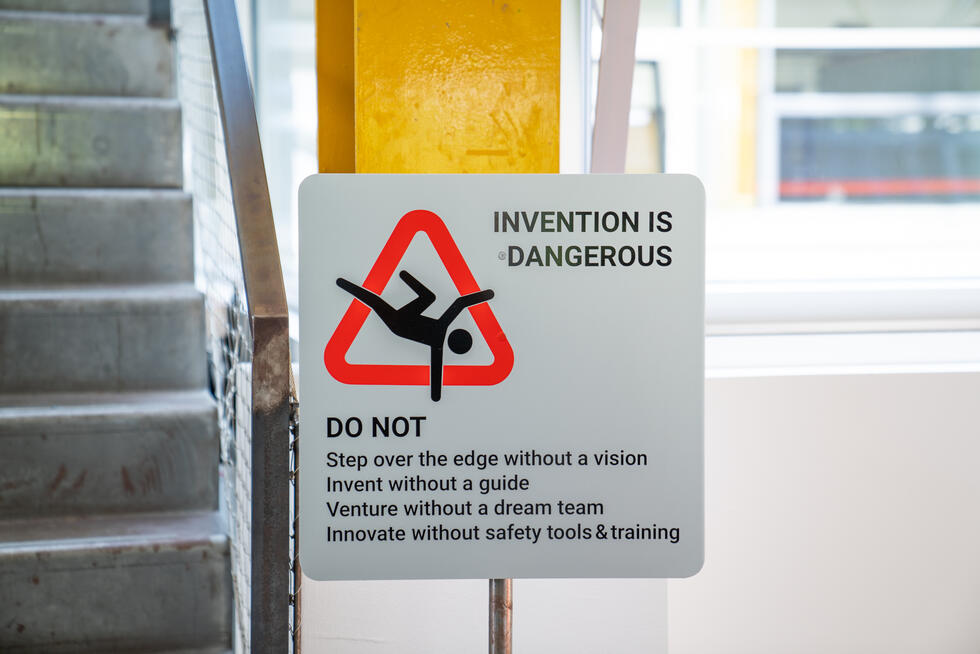 Sign "Invention is dangerous"